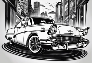 Classic Car Silhouette tattoo idea