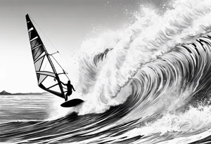 Windsurfer auf dem Meer tattoo idea