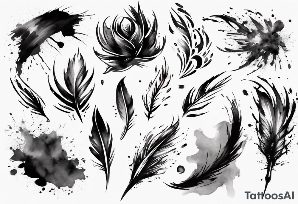 Brush stroke drawing time tattoo idea