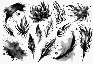 Brush stroke drawing time tattoo idea