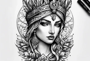 Forearm tattoo of the goddess Justicia tattoo idea