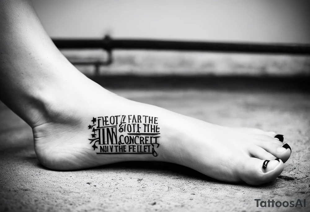 Two feet in the concrete tattoo are arm tattoo idea