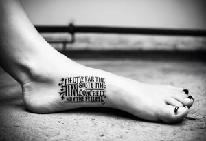 Two feet in the concrete tattoo are arm tattoo idea