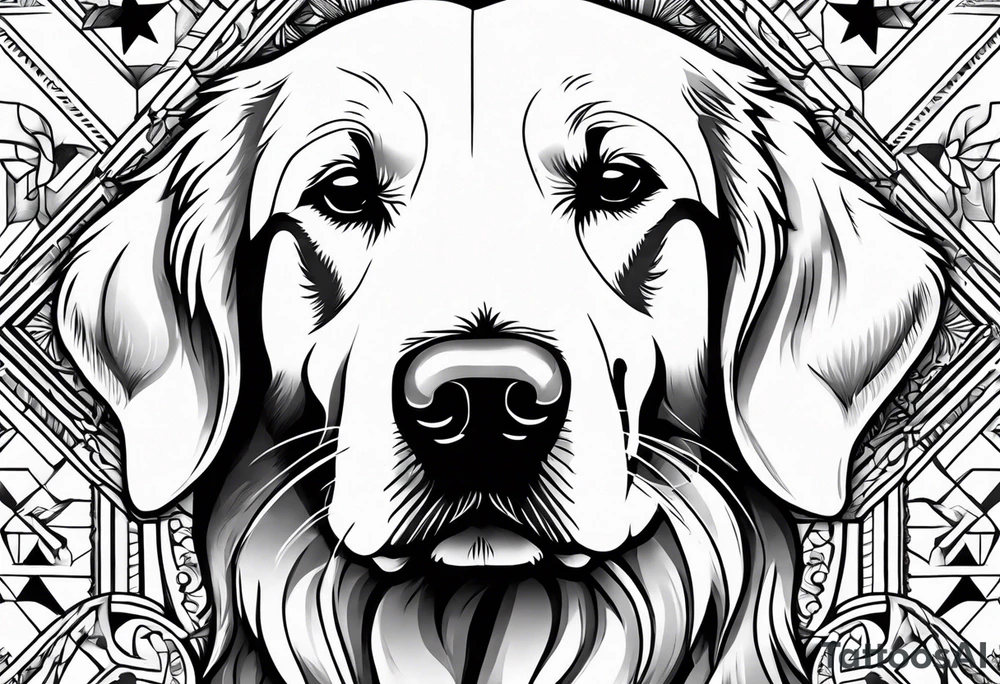 Texas and golden retriever tattoo idea