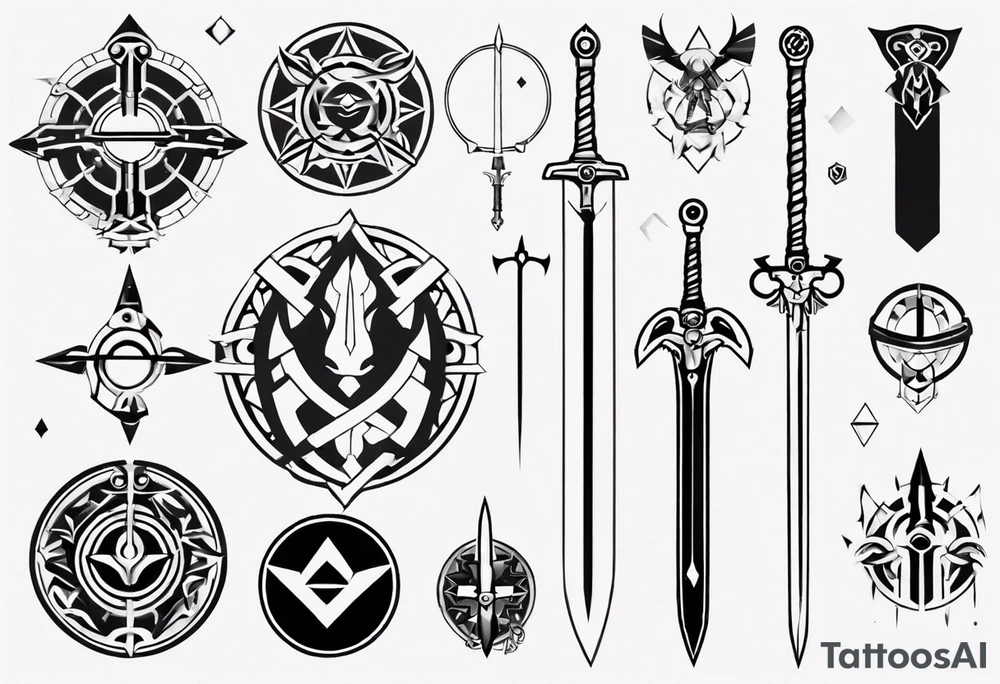 sword with circle around from zelda tattoo idea