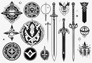 sword with circle around from zelda tattoo idea