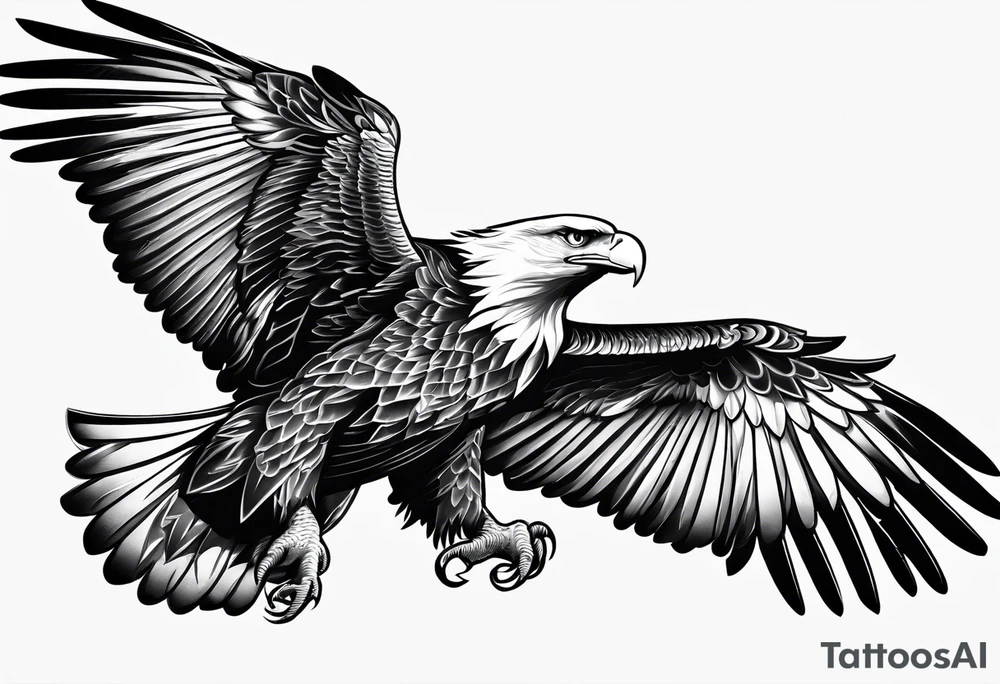 Eagle swooping with sword tattoo idea