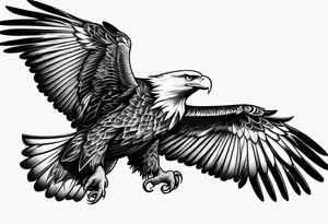 Eagle swooping with sword tattoo idea