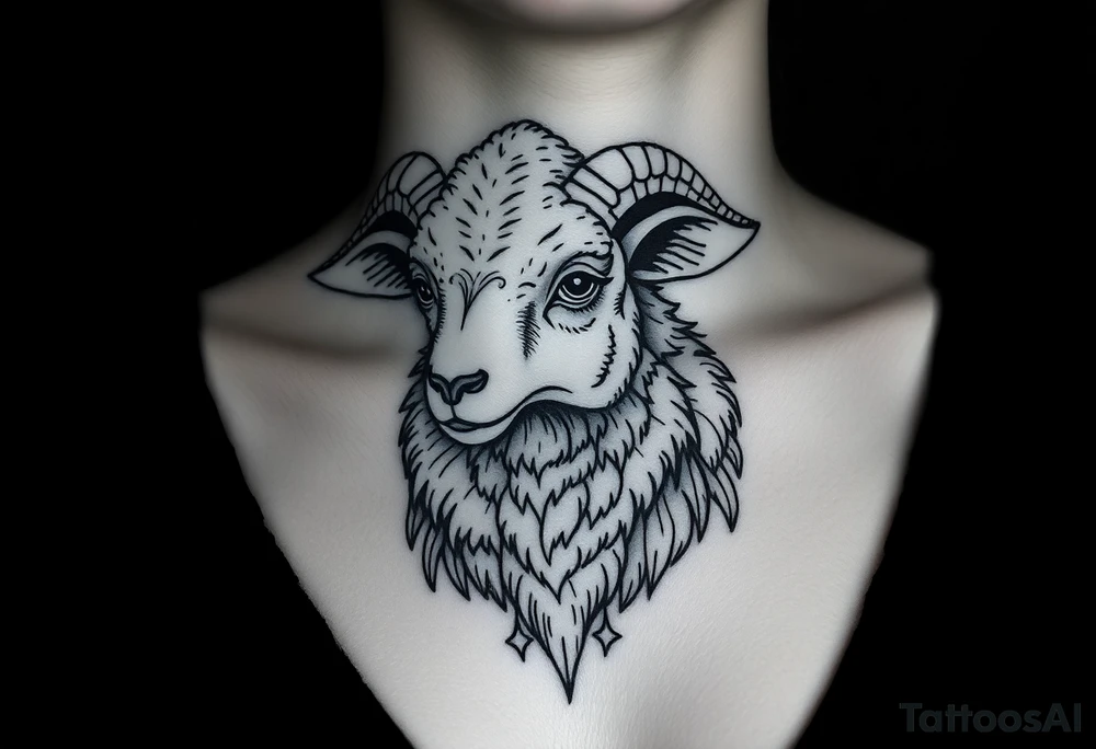 Sheep worn as a costume for a wolf tattoo idea