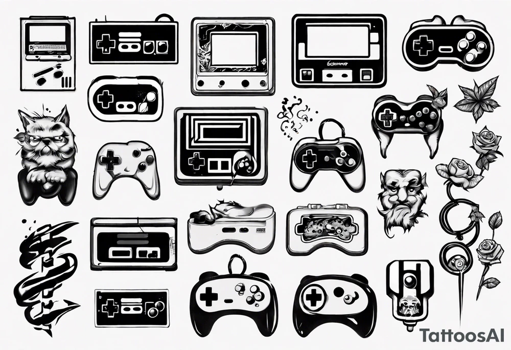 Nes gamepad tattoo idea