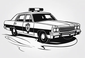 Burning police car tattoo idea