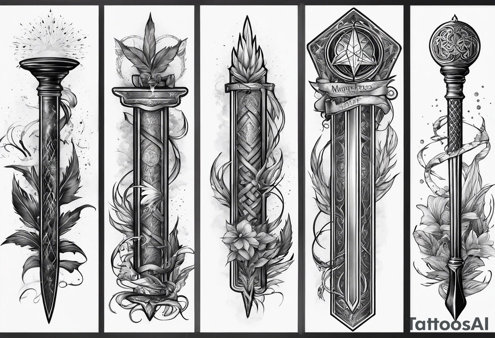 Harry Potter fantastic beasts wands magic tattoo idea