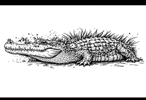 alligator with orange groves tattoo idea