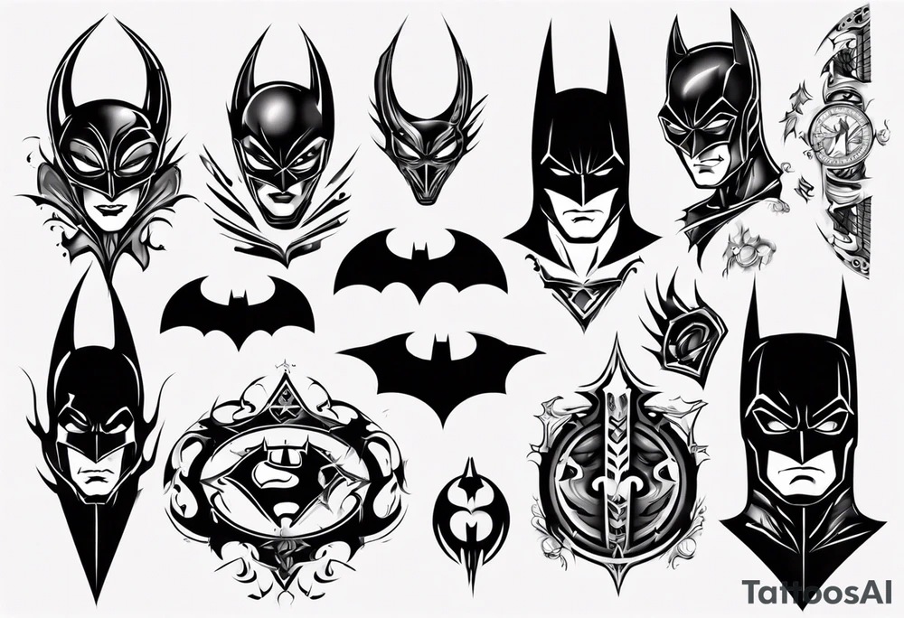 batman gotham sleeve tattoo idea