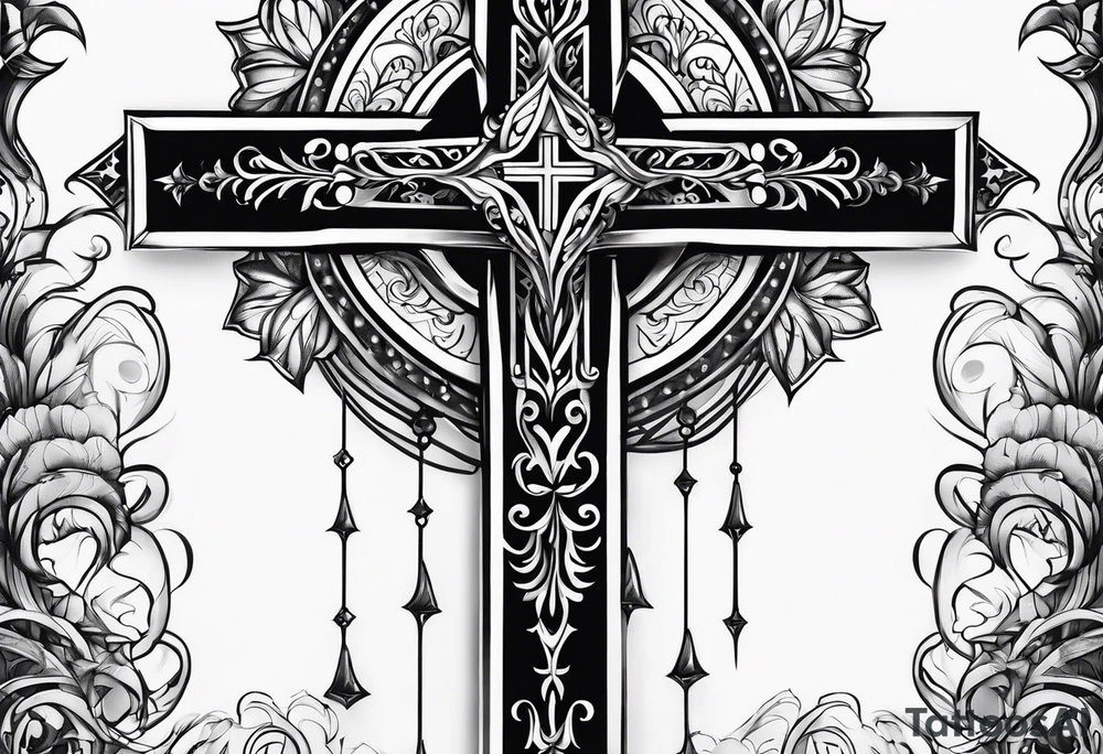 Gothic cross tattoo idea