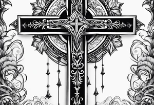 Gothic cross tattoo idea