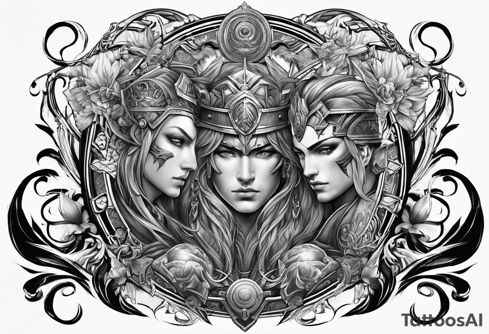 Chronos and Kairos warriors tattoo idea