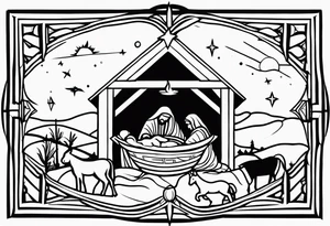 Bethlehem manger scene tattoo idea