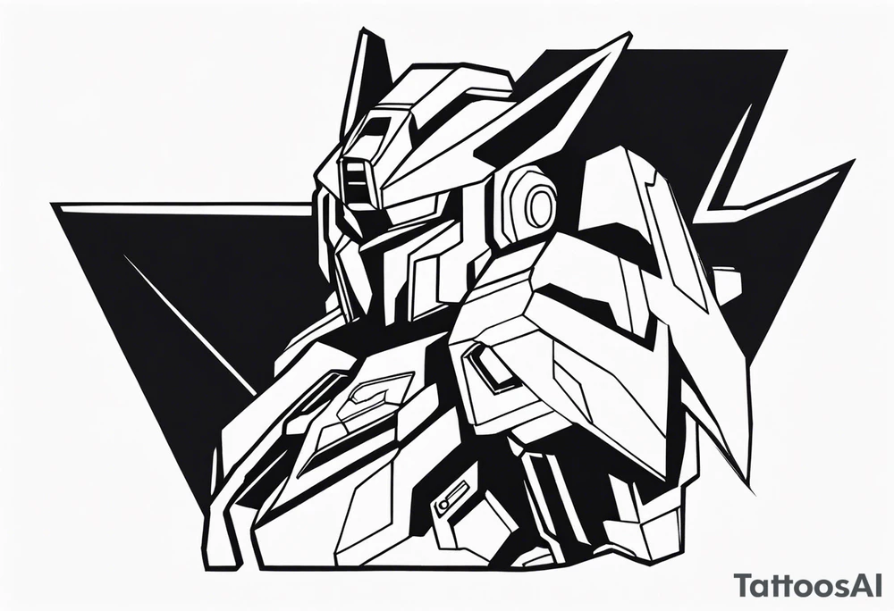 gundam cat wrist tattoo black and white minimalistic tattoo idea