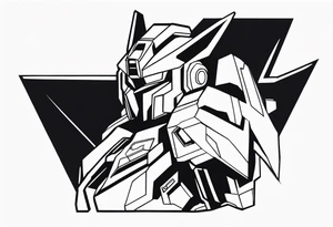 gundam cat wrist tattoo black and white minimalistic tattoo idea