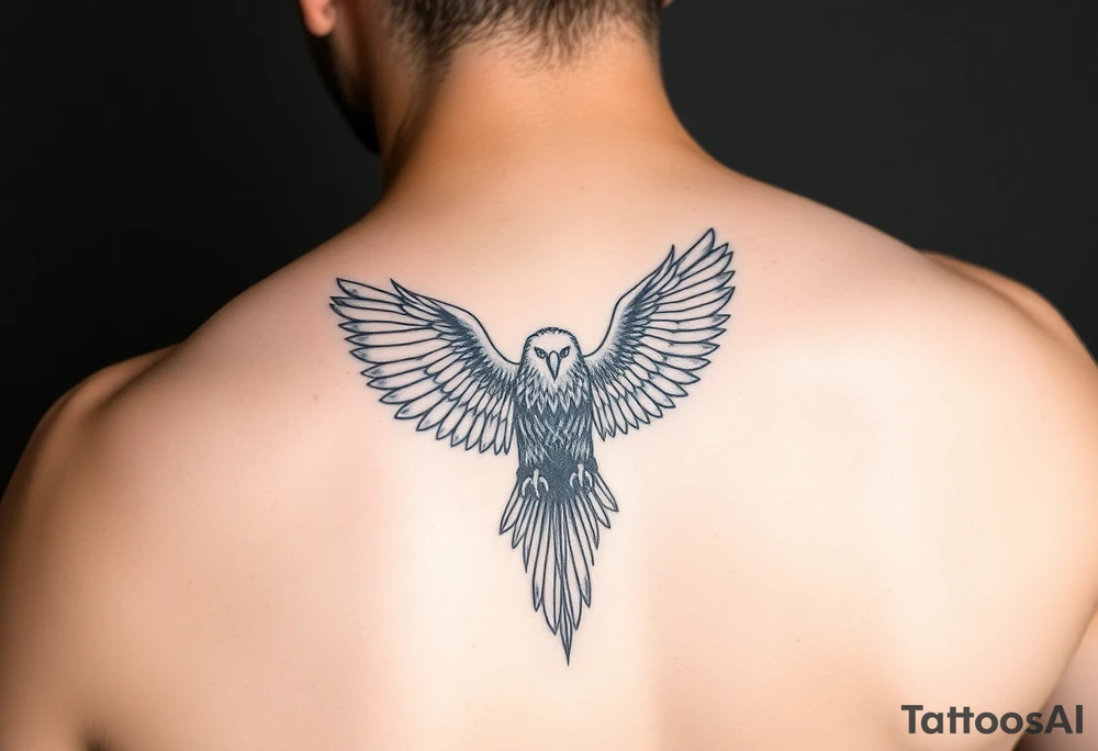 continue my tattoo that already has an eagle and a priest upper hand tattoo idea