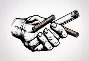 hand holding cigarette tattoo idea