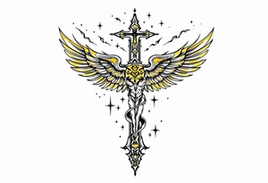 cruz, luminous gold tattoo idea