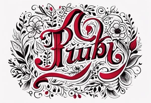 Feminine font : Ruby tattoo idea