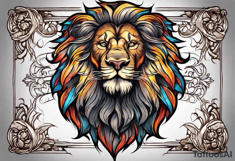 Old lion bodybuilder tattoo idea