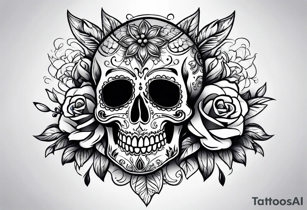 day of dead, skull tattoo idea