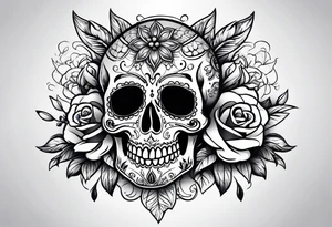 day of dead, skull tattoo idea