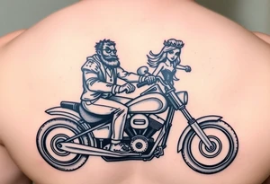 Mr. And Mrs. Taz riding a motorcycle tattoo idea
