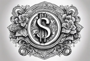 Dollar signs tattoo idea