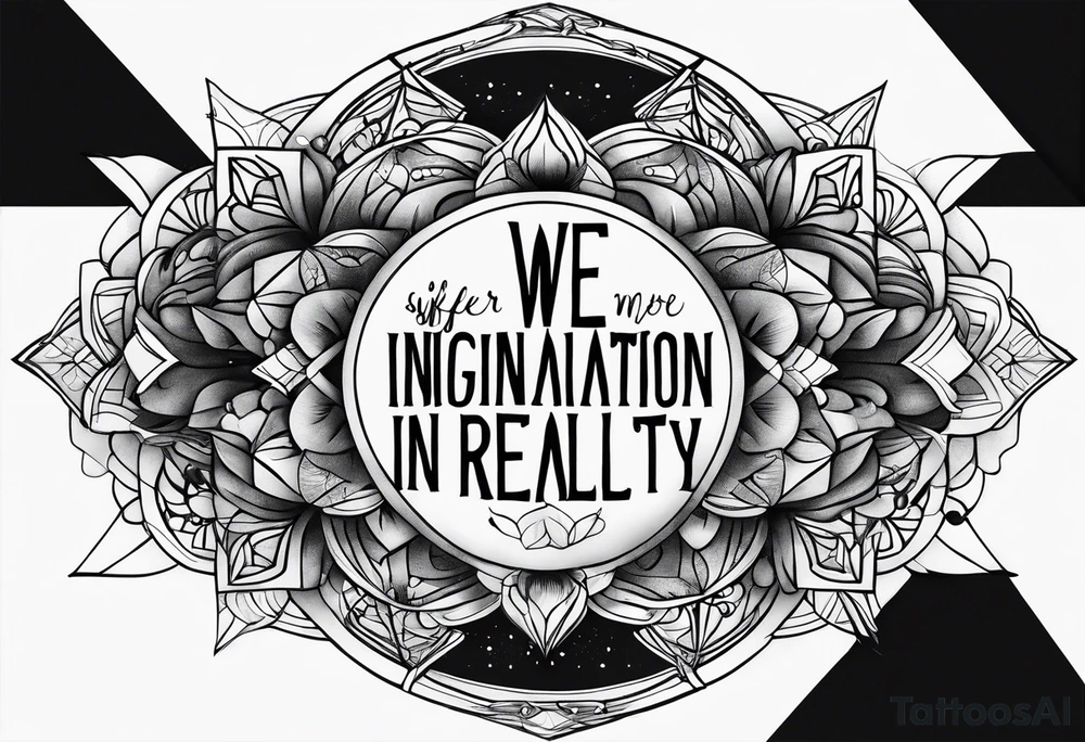 Quote "We suffer more in imagination than in reality" tattoo idea