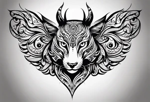 small animal face tattoo idea
