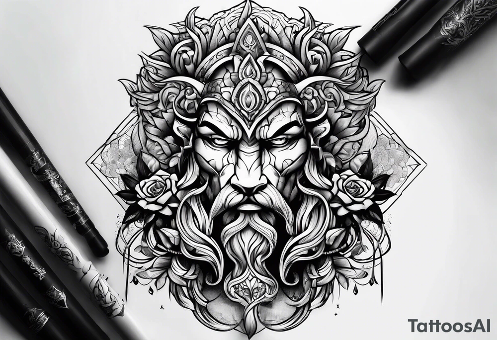 1 male powerbuff tattoo idea