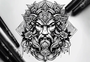1 male powerbuff tattoo idea