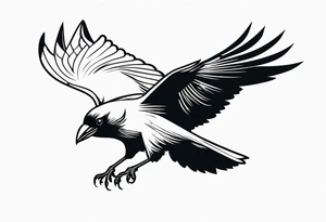 Crow gliding in air tattoo idea
