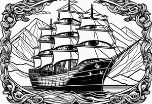 colorado mountains and a navy ship tattoo idea
