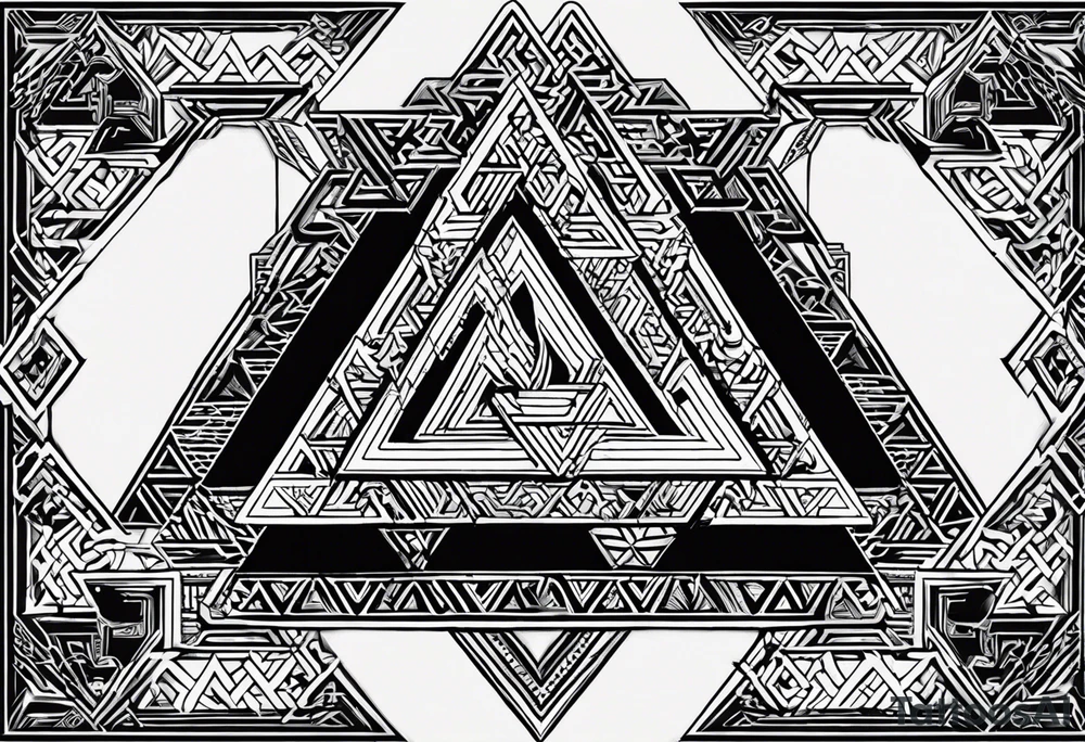 Symbol vikings valknut avec les dates 16/01/1939 15/01/2022  ecrite en chiffres vikings tattoo idea
