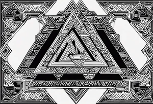 Symbol vikings valknut avec les dates 16/01/1939 15/01/2022  ecrite en chiffres vikings tattoo idea