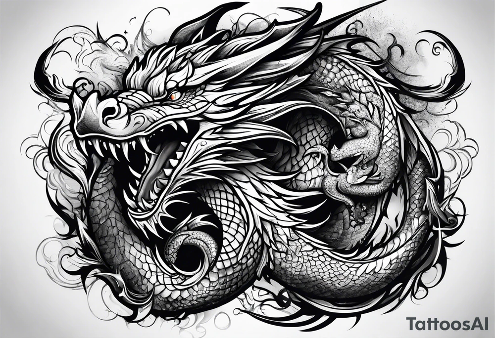 roaring dragons tattoo idea