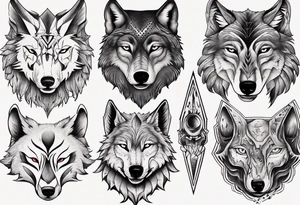wolf head tattoo idea