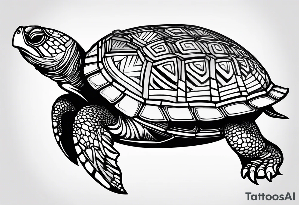 Turtle on a compass tattoo idea