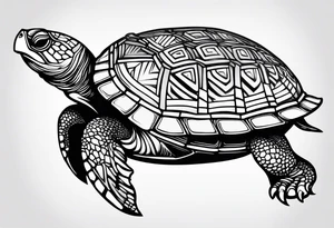Turtle on a compass tattoo idea