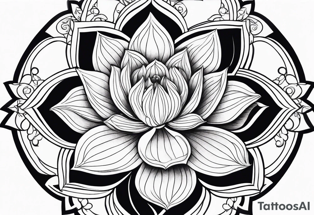 Lotus flower, mandala. Geometric shapes tattoo idea