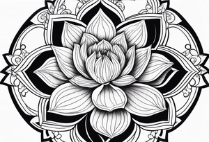 Lotus flower, mandala. Geometric shapes tattoo idea