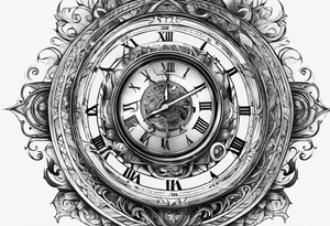 time travel lower sleeve design tattoo idea