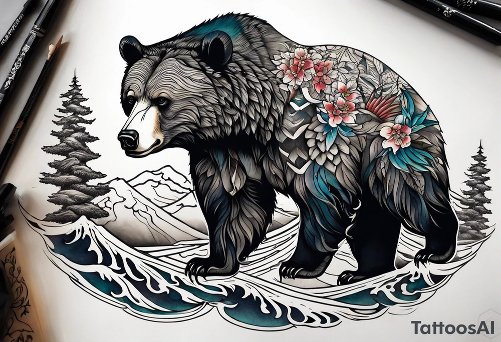 bear mountain tattoo idea