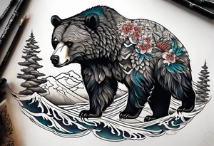 bear mountain tattoo idea